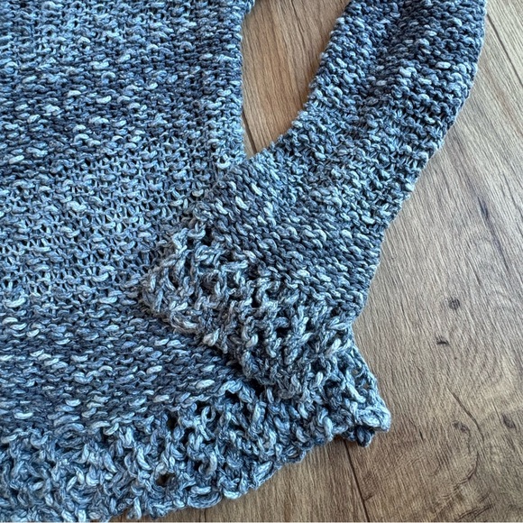 Free People Open Knit Sweater Blue • Boho Coastal Indie Texture SP - Picture 5 of 6